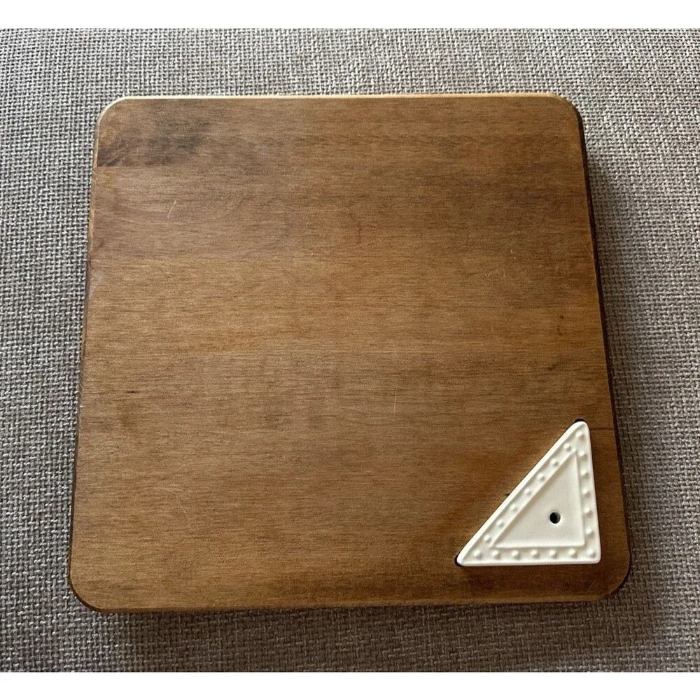 Nora Fleming Retired Rare Square Appetizer With Triangle Insert JK Adams